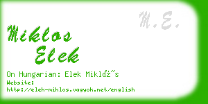 miklos elek business card